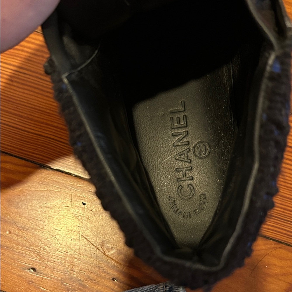 Chanel Leather and Tweed High Top Sneakers - Picture 15 of 16